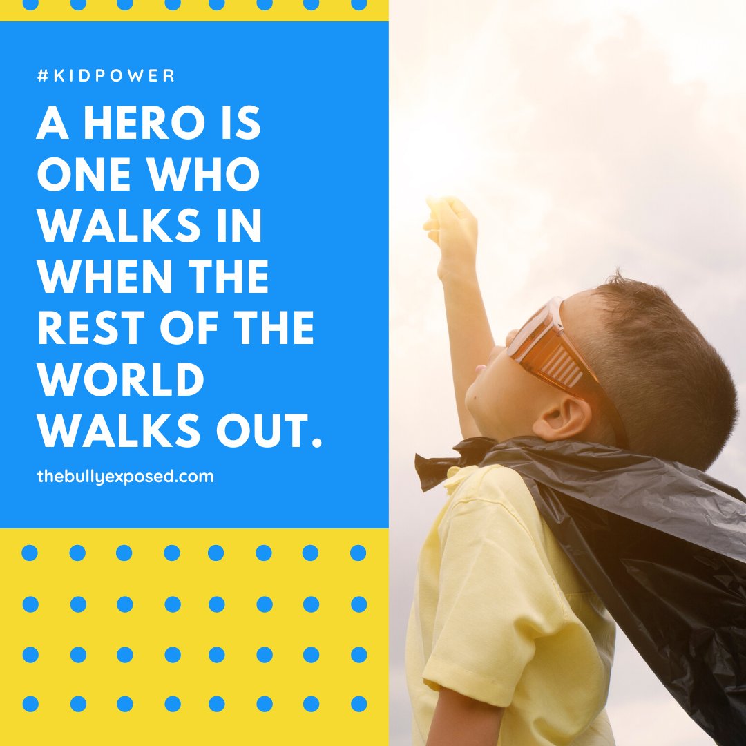 TheBullyExposed's tweet photo. A hero is one who walks in when the rest of the world walks out.
Follow @TheBullyExposed & put an end to bullying together 🤝
#stopcyberbullying #stopworkplacebullying #stopschoolbullying #againstbullying #standup #thebullyexposed #togetherwestand #united #cometogether2019 #me https://t.co/pZWHqAr11h