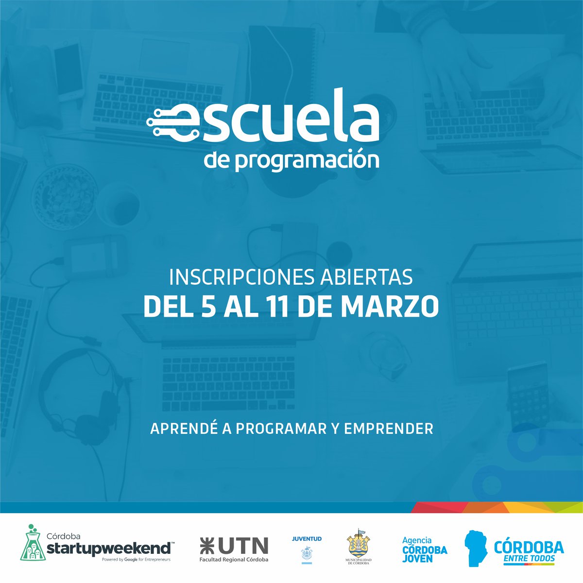 agenciacbajoven's tweet photo. 🖱¡Ya están abiertas las inscripciones para la #EscuelaDeProgramación!🖱 Postularte para ser uno de los estudiantes que, de forma gratuita, aprenderá nociones básicas de programación y Emprendedorismo 💻🙂 Info completa y formulario aquí 👉 https://t.co/evkpLdRbK5 https://t.co/e6pzbSOg9i