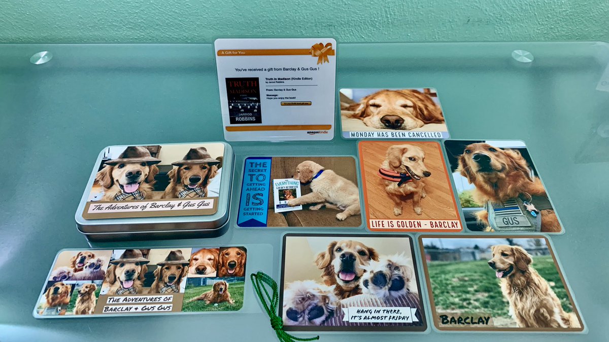 Barclay_FTW's tweet image. Big Barclay Book Bundle Contest: Tell me what your favorite book is for a chance to win this package. Includes our Barkmark, little tin, 7 magnets, and a gifted copy of dad’s buddy @Jarrod_Robbins new Ebook novel. I will randomly select from the comments.