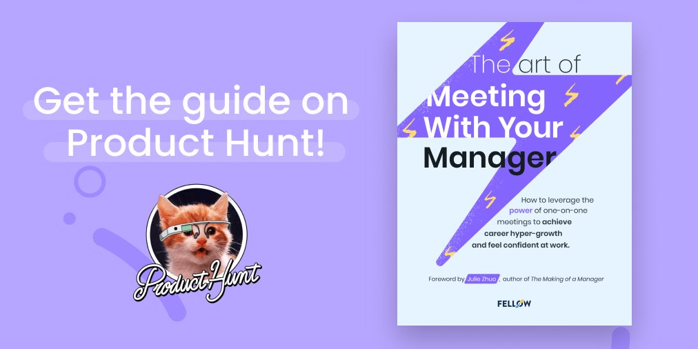 FellowAInotes's tweet photo. Want to learn how to leverage one-on-one meetings to achieve career hyper-growth? 🚀

Download our brand new guide 📘- The Art of Meeting with your Manager - featuring a special foreword from @joulee.

Check it out on @ProductHunt 👇

https://t.co/FRaEvwJy3n

cc @ProductHuntOtt https://t.co/CGm91Ru9CT