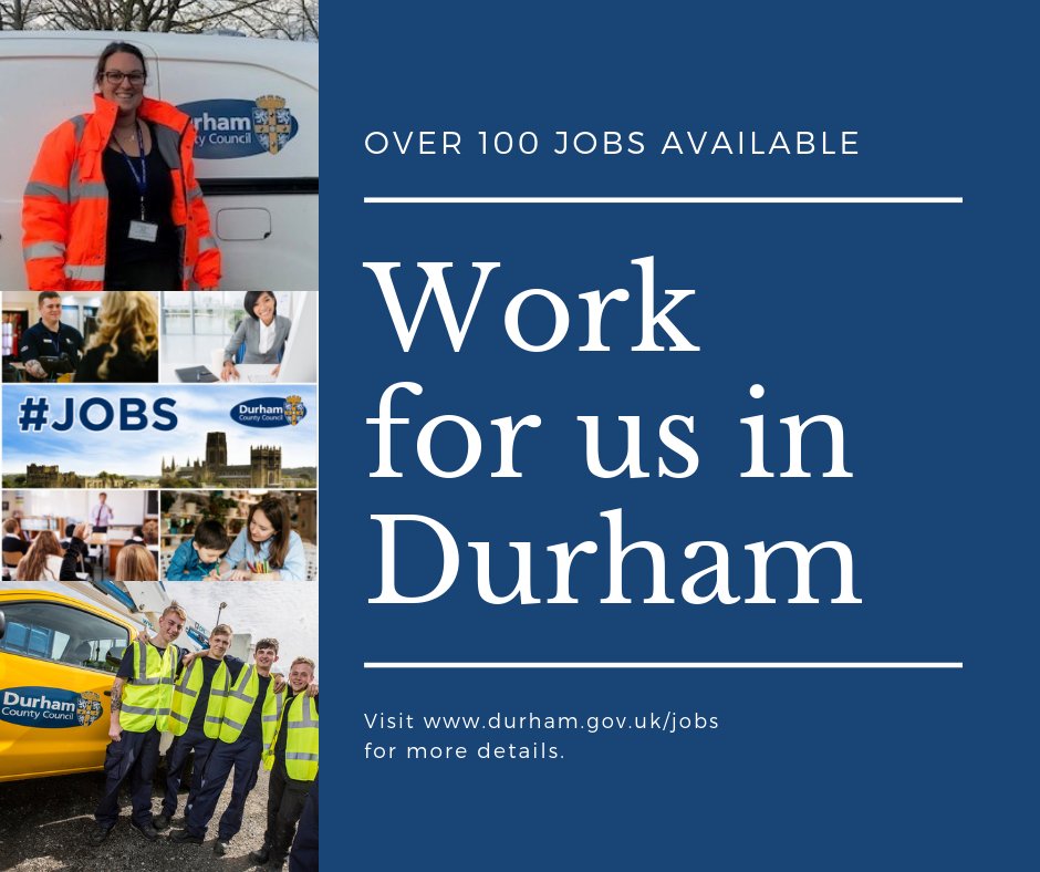 DurhamCouncil's tweet photo. Thinking of a career change? Ready to move up the ladder? #JobHour Come & work in Co Durham - we may just have your dream job! #NEFollowers Apply: https://t.co/5cip99GmI2 https://t.co/8D3ylTdpdP