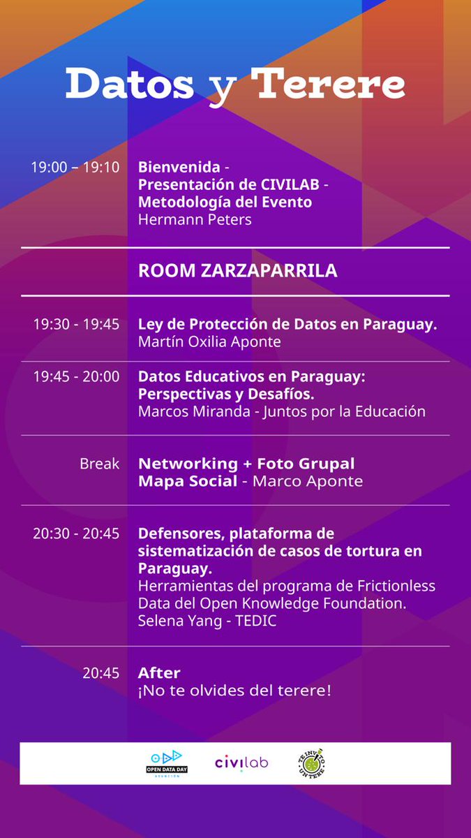 AngelaOlmedo_'s tweet image. Esta noche con @civilab_social  @TeInvitoUnTere en el #OpenDataDay - Paraguay 2020 para compartir datos abiertos 🙌

#OpenDataDay2020 #Civilab #TeInvitoUnTere #MapaSocial #Paraguay