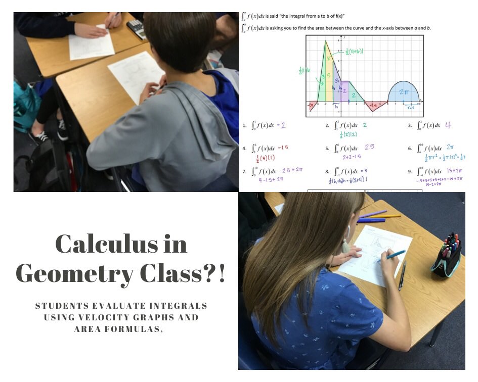 Mrs_Myers_Math's tweet photo. #Geometry students rocking #Calculus!  Students evaluate integrals using Geometry area formulas! @Try_Angle https://t.co/dQ5Iv6Y76R