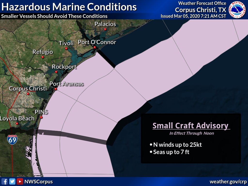 A Small Craft Advisory is in effect through 10 AM for the nearshore