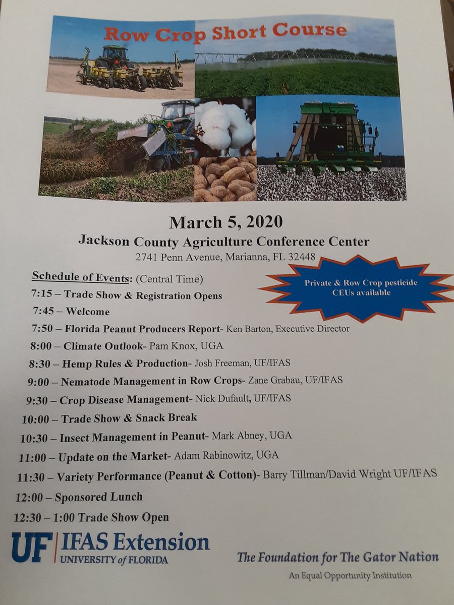 It's a rainy day, join us at the 2020 Panhandle Row Crop Short Course.