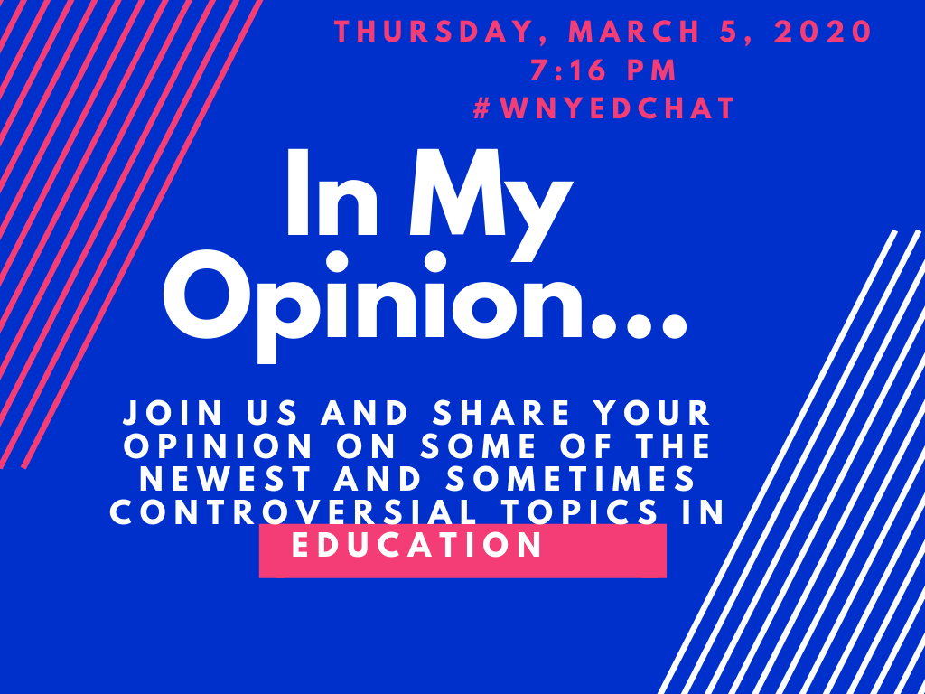RalstonK's tweet photo. It's tonight!! I hope you're joining us and voicing your opinion on education hot topics! #wnyedchat #mll2020 https://t.co/RXx9dk4U2H
