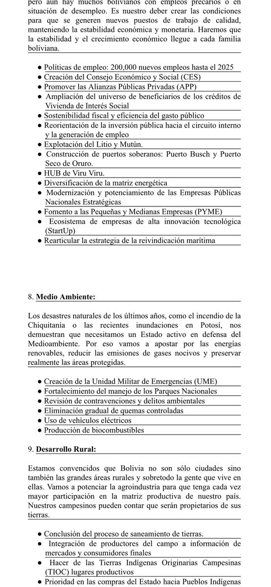 GiaRoseSallese's tweet image. #Resumen Plan De Gobierno #TodosPorBolivia #CreemosBolivia @LuisFerCamachoV @Marco_Pumari_A @creemosJUVENTUD @CreemosBolivia @CreemosMujer @Creemos12 @SoyEvelinS @JFabianGuillen @jorgito_0077 @IsaSarAlvarez @KatyGIVENCHYGDB @Lios181 @Palob15 @AlisonVelarde1 @RubyJimena1 @GoniCab