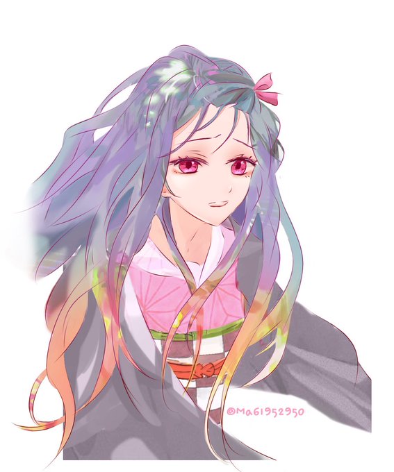 Matsu( ・∇・)さんがTwitterに投稿した竈門禰豆子(鬼滅の刃)のイラスト。