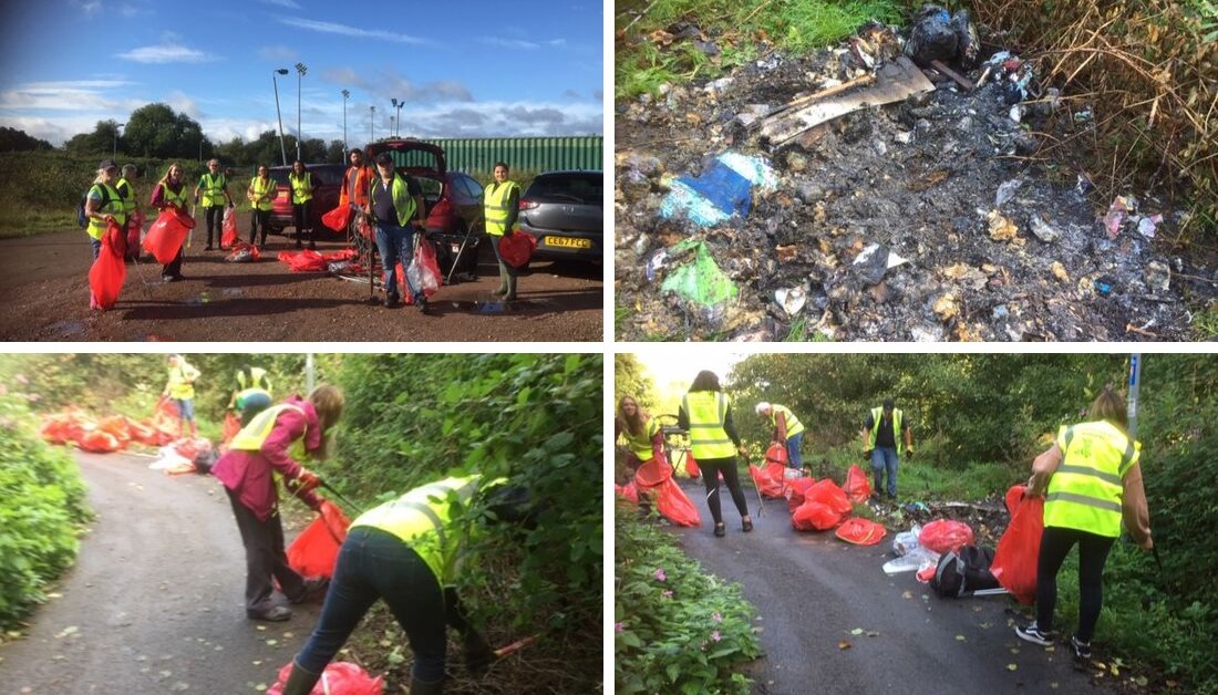 TargetGroupLtd's tweet photo. #TBT to four Target Group volunteers joining @CelticLitter on a riverside litter pick, as part of #GivingBackWeek. #LifeatTarget #Community https://t.co/e7TdihABZs