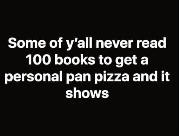 Like this tweet if you ever participated in the Pizza Hut Book It! program.
