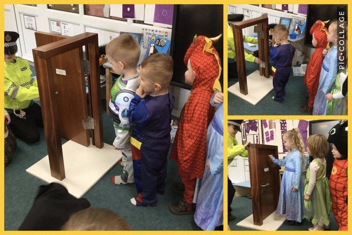 WMPrimaryF1's tweet photo. We have had a special visitor this afternoon with his fire door. The children remember we had been finding fire doors in school last week.@CritchleyLaura @JaseCritchley https://t.co/J5WLmB7ZdM