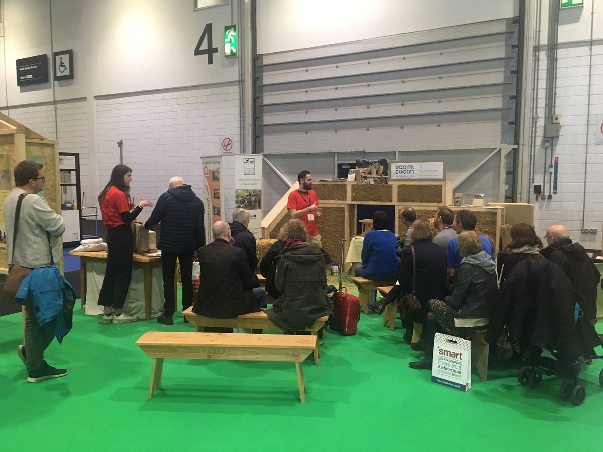 Strawbale building demonstration happening now in the #NaturalBuilding area <a href="/FuturebuildNow/">Futurebuild</a> stand G70 @StrawBaleUK <a href="/strawworks/">Strawbuilding</a>