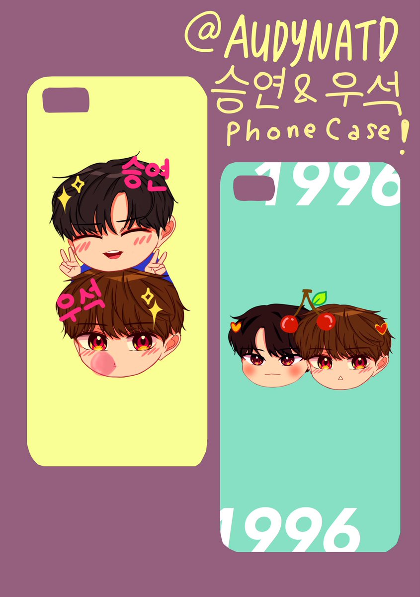 audynatd's tweet photo. giveaway + tes ombak, kalo banyak peminatnya aku buka PO nya🌛
Cho Seungyoun &amp; Kim Wooseok enthusiasts are u interested?💖

Btw GA nya,
RT aja tweet ini to win ONE (1) seungseok anticrack case! pilih 1 dari 2 design dibawah
jakarta &amp; sekitarnya freeong
min. 50 org yang ikut GA😭 https://t.co/wthqMukCZp
