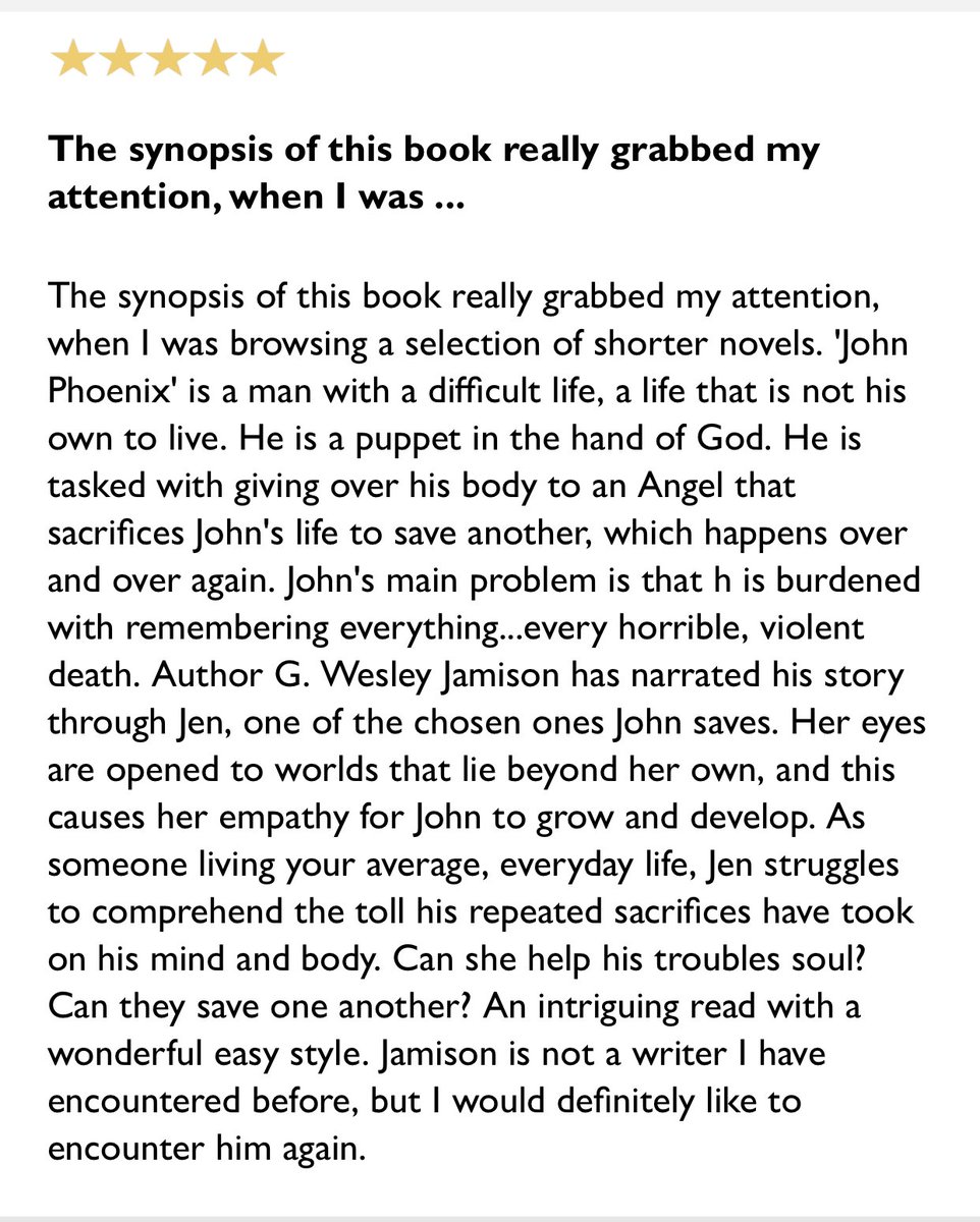 GWesleyJamison's tweet photo. On this day in the Year 2020, I am very thankful and grateful for those taking time to join this adventure! Another awesome review of JOHN PHOENIX! Get yours today! https://t.co/lllJnDViSM https://t.co/3Qu7g4lljE