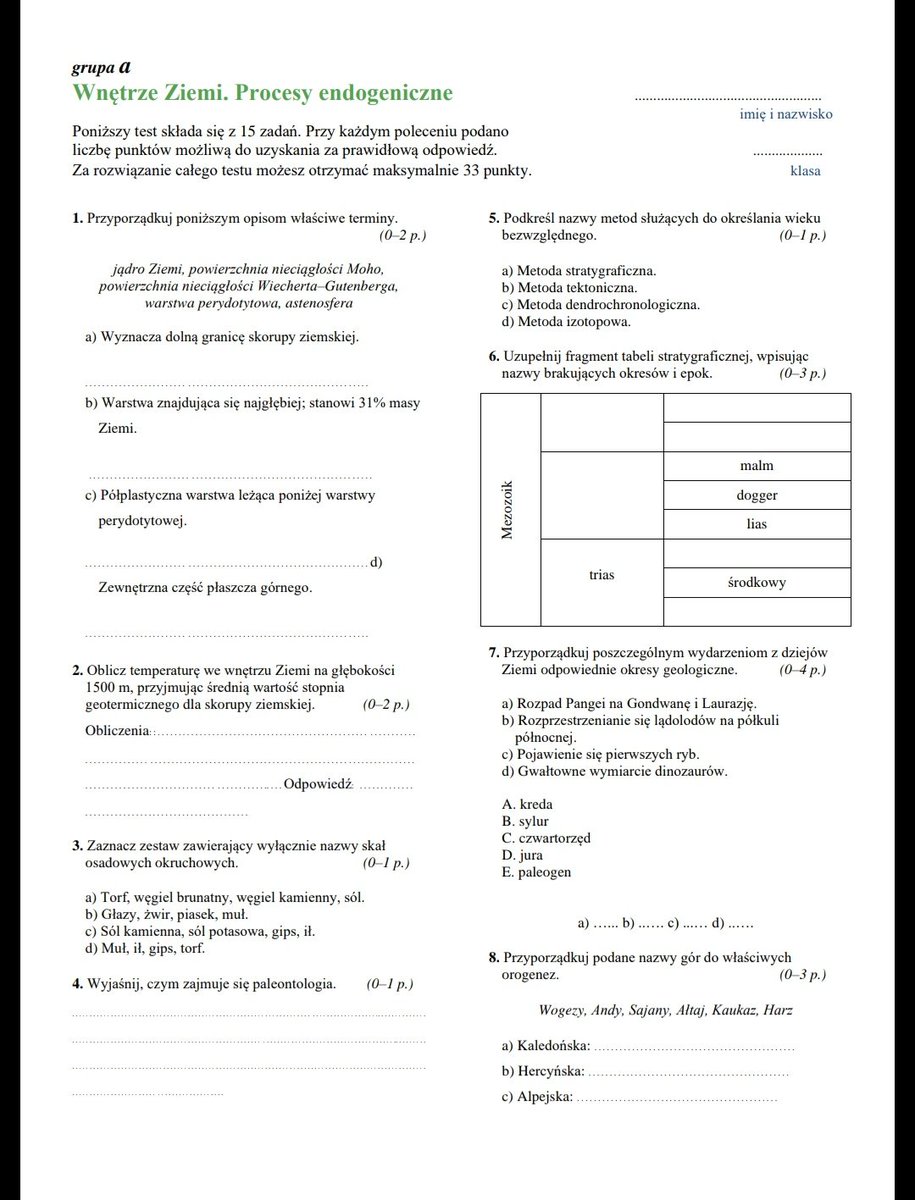 Ziemia We Wszechświecie Sprawdzian Pdf Sprawdzian Z Geografii Z Działu Ziemia We Wszechświecie - Margaret Wiegel