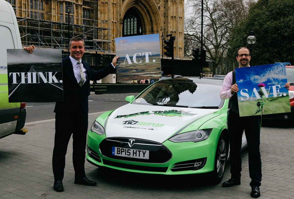 TIGinfo1's tweet photo. Our Corporate Strategy Officer traveled from Stornoway to London for the #FutureBuild2020 exhibit on tackling #ClimateEmergency in our electric vehicle #Tesla this week and met with @AngusMacNeilSNP thank you for taking the time to meet our colleague. #EnergyInTransition https://t.co/M7FfBSDNKd