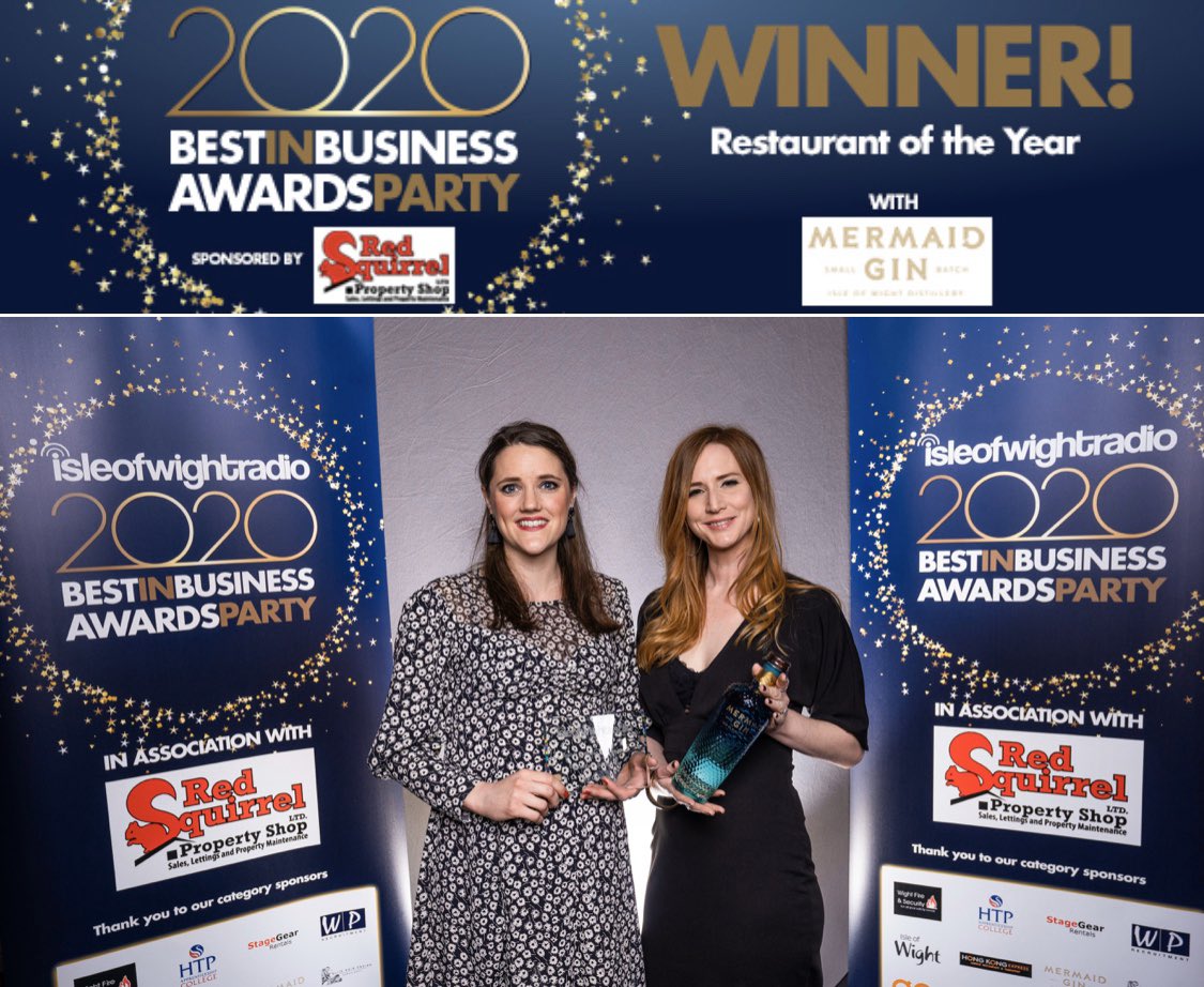 Winners of 2020 best in business award restaurant of the year