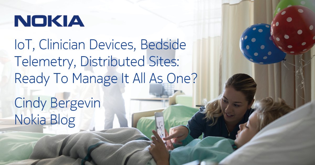 It is time to end #healthcare silos once and for all. Our <a href="/CindyBergevin/">Cindy Bergevin</a> says network admins can now deliver adaptive, aware and patient-centric services while prioritizing mission-critical data. #SDWAN #IoT

Learn how with Nokia Healthcare: nokia.ly/33QeLu3