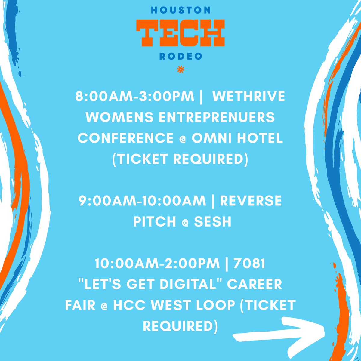HouEX's tweet photo. 🤠Another packed day at the  Houston Tech Rodeo, let’s go!!🤠

The Houston Tech Rodeo is 💥by KPMG Houston

The Brella app is 💥by Brex 

#htxtechrodeo #kpmghouston #houtech #rodeo #houstonrodeo #womenintech #womeninbusiness #entrepreneur #startup #founders #empowerher https://t.co/XvI8EMXmr6