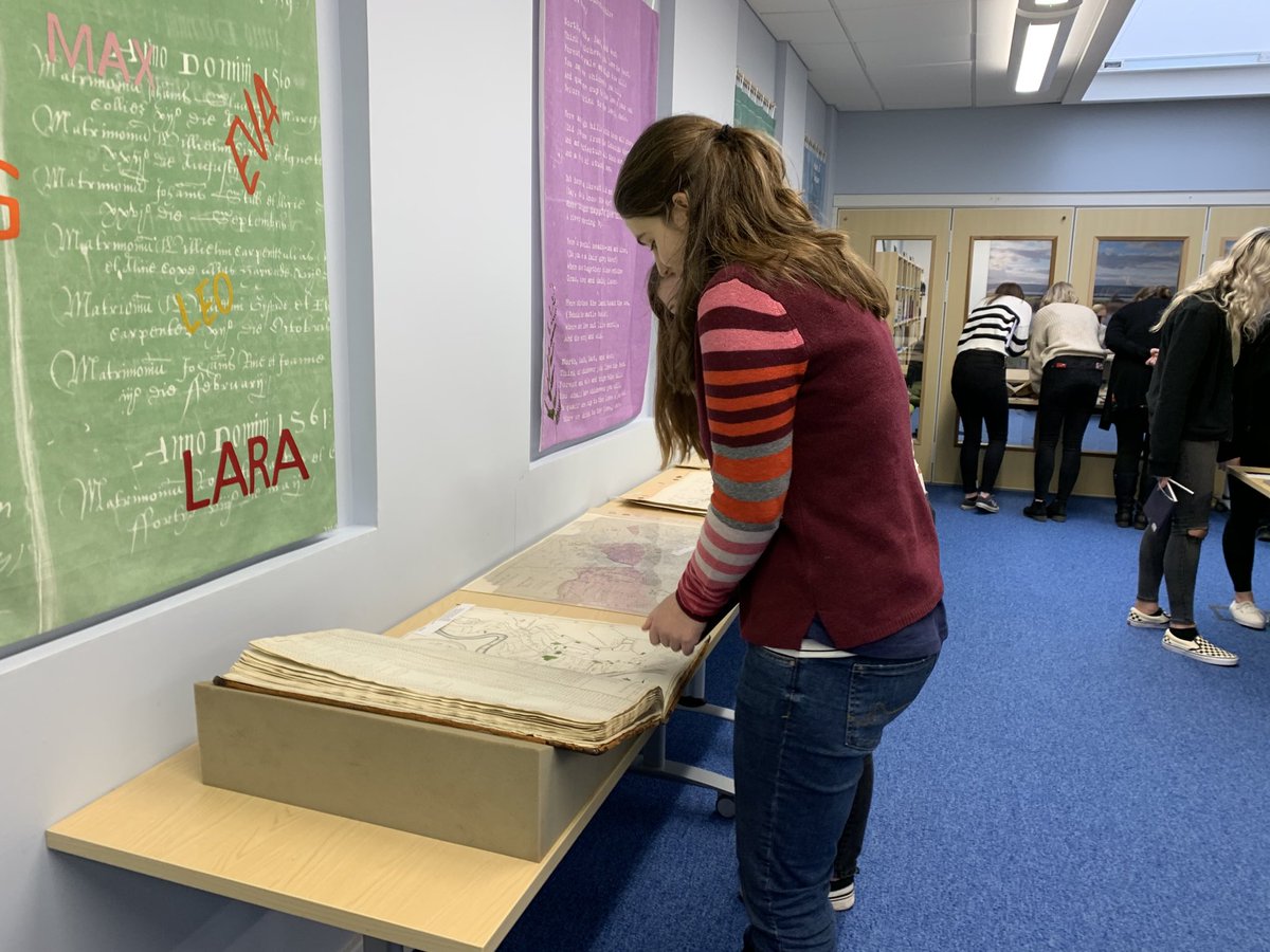 UoGEducation's tweet photo. Yr2 BEd Primary Ed students have been exploring the historic books behind the scenes at Gloucestershire Archives. #WorldBookDay #Primaryhistory https://t.co/fgUe2a4YlH