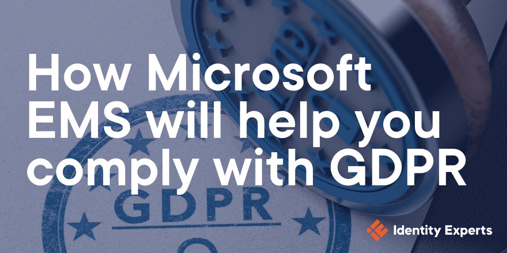 IdentityExperts's tweet photo. Securing and managing personal #data is critical to you, your customers, and to complying with the requirements of #GDPR.
Find out how #MicrosoftEMS will make #compliance worries a thing of the past, in this helpful #blog.
#Microsoft #EMS #Security
https://t.co/Y4Ql7AaqWf https://t.co/DHnsRqd15J