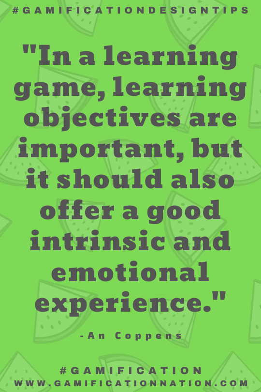 GamificationNat's tweet image. Daily #Gamificationdesigntips: In a learning game, learning objectives are important, but it should also offer a good intrinsic and emotional experience.
#Gamificationdesigntip #Gamification #Gamificationnation #Design #Gamedesign #Gamificationdesign #Gamedesigntip