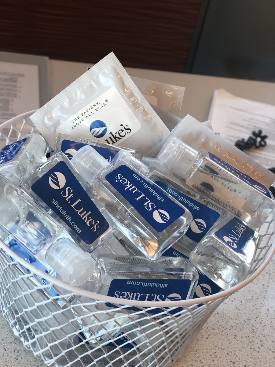 DuluthAirport's tweet photo. Thank you to @StLukesDuluth for supporting healthy travel for our passengers! We have hand sanitizers and sanitizer wipes at each gate! Safe travels! #FlyDLH https://t.co/y9AeSnD9OY