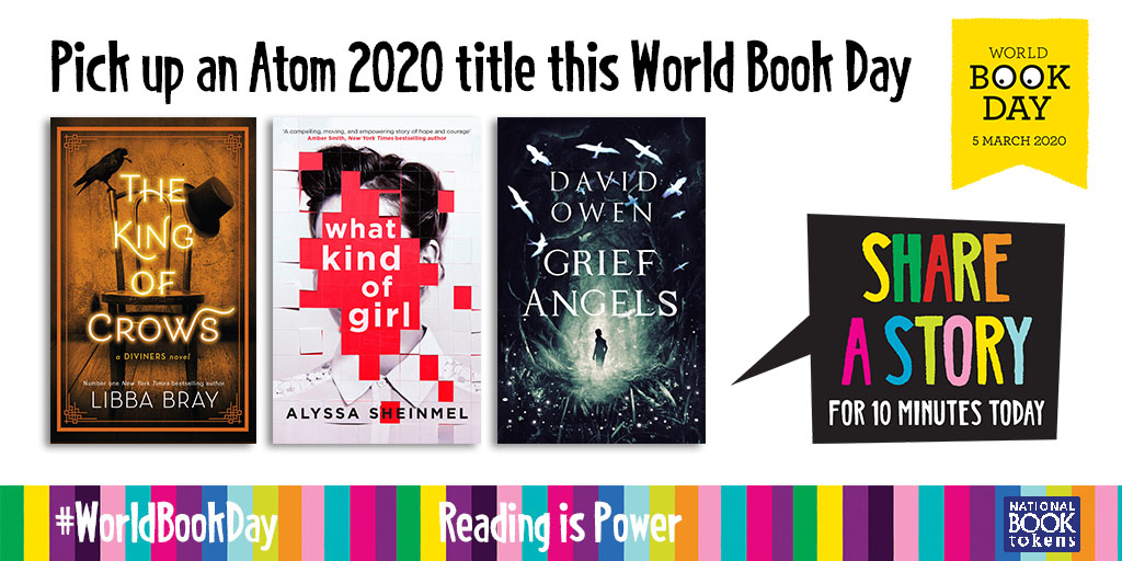 AtomBooks's tweet image. Pick up an #Atom2020 title this #WorldBookDay! 

#TheKingOfCrows: littlebrown.co.uk/titles/libba-b…
#WhatKindOfGirl: littlebrown.co.uk/titles/alyssa-…
#GriefAngels: littlebrown.co.uk/titles/david-o…

@libba
 
@alyssash
 
@davidowenauthor
 #ReadingIsPower 

worldbookday.com/reading-is-pow…