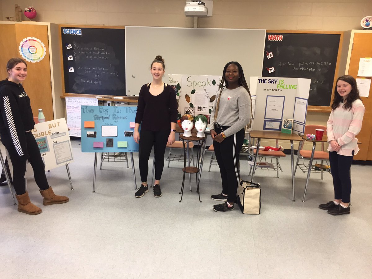 MsGuayHNMCS's tweet photo. Middle School Literacy Fair is in full swing @HNMCS Look at some of these projects from 7B Homeroom! https://t.co/7nbzSAA6Fj