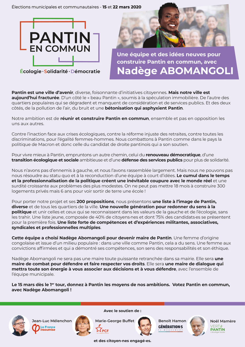 ElusLFIPantin's tweet photo. Vous souhaitez voir à quoi ressemblera notre circulaire électorale ("profession de foi"), notre bulletin de vote et notre affiche officielle de campagne ?

C'est par ici : 
https://t.co/wkytVuhPpT

#Pantin https://t.co/IhbCcBudVf