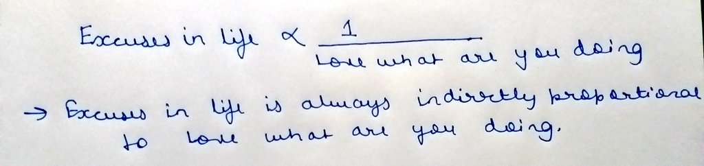 ohhabhishekk's tweet image. Excuses in Life is always indirectly proportional to Love what are you doing.🙏
#workhad #noexcuses #noexcus #alwayshappy #beyourself #BeBest  #AB #justathought