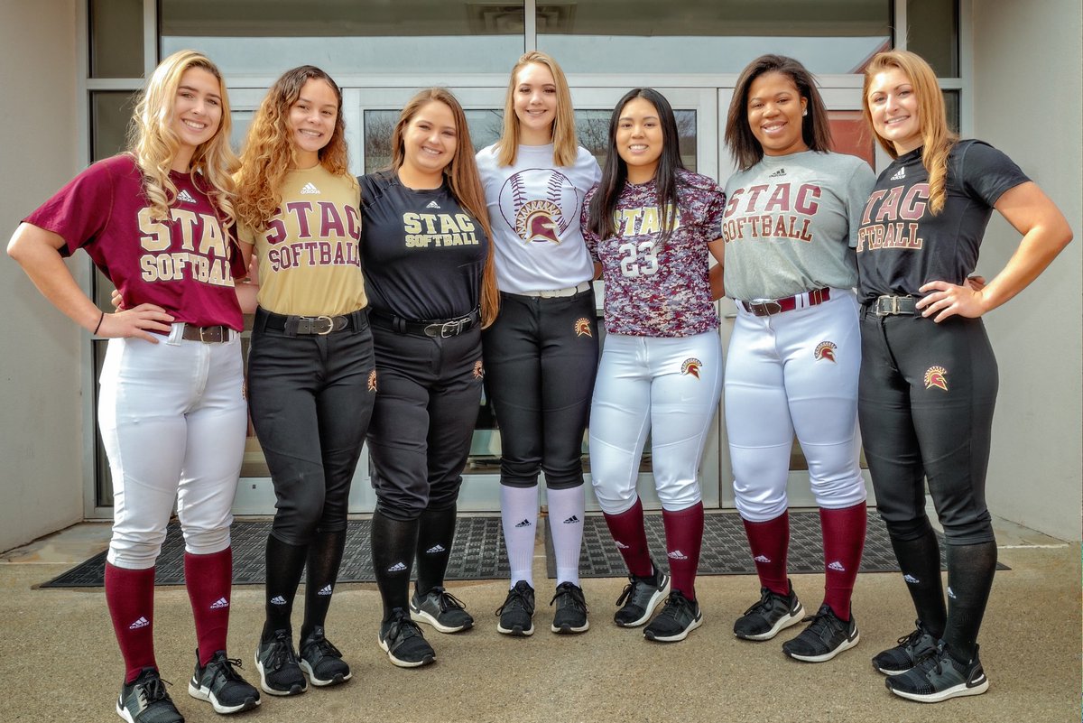STACSoftball's tweet photo. We practiced in these uniforms since Jan. 27 to prepare for tomorrow’s first games! #bestdressed #reallyready https://t.co/cJUeLp4Kah