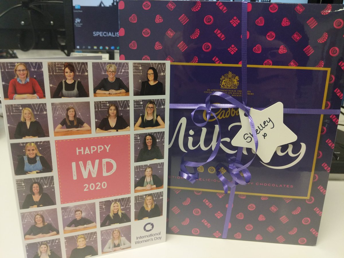 Celebrating International Women's Day a bit early this year at work as it falls on a Sunday. Thank you @BrightstarHUB <a href="/BrightstarCPD/">Clare Jupp</a> for a lovely welcome this morning - chocolate and such a thoughtful card ☺️ #IWD2020