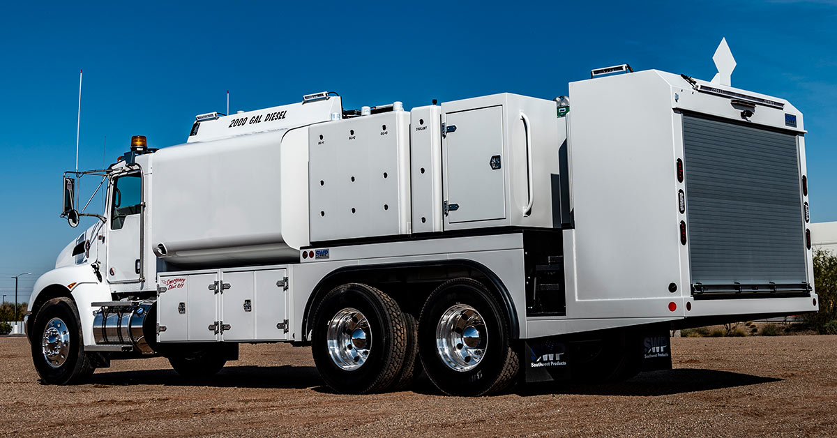 SWProducts's tweet photo. These trucks are ready to work! We're excited to announce several stock 2000 Gallon Fuel and Lube Trucks. Built on Kenworth (T880, T440, T370) and Peterbilt 348 chassis. Give us a call 602-269-3581 or come see us at #ConExpo2020 booth South Hall 2 - S64729 https://t.co/DxxiGANGCd