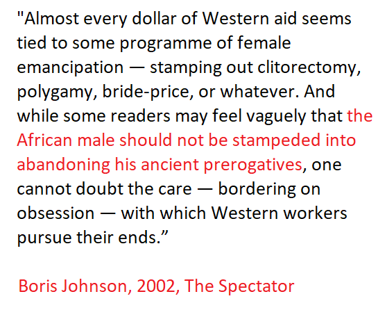 From the same 2002 Spectator piece, we have this appalling statement on black African men. More white supremacist rhetoric.  http://archive.is/5fzT8 