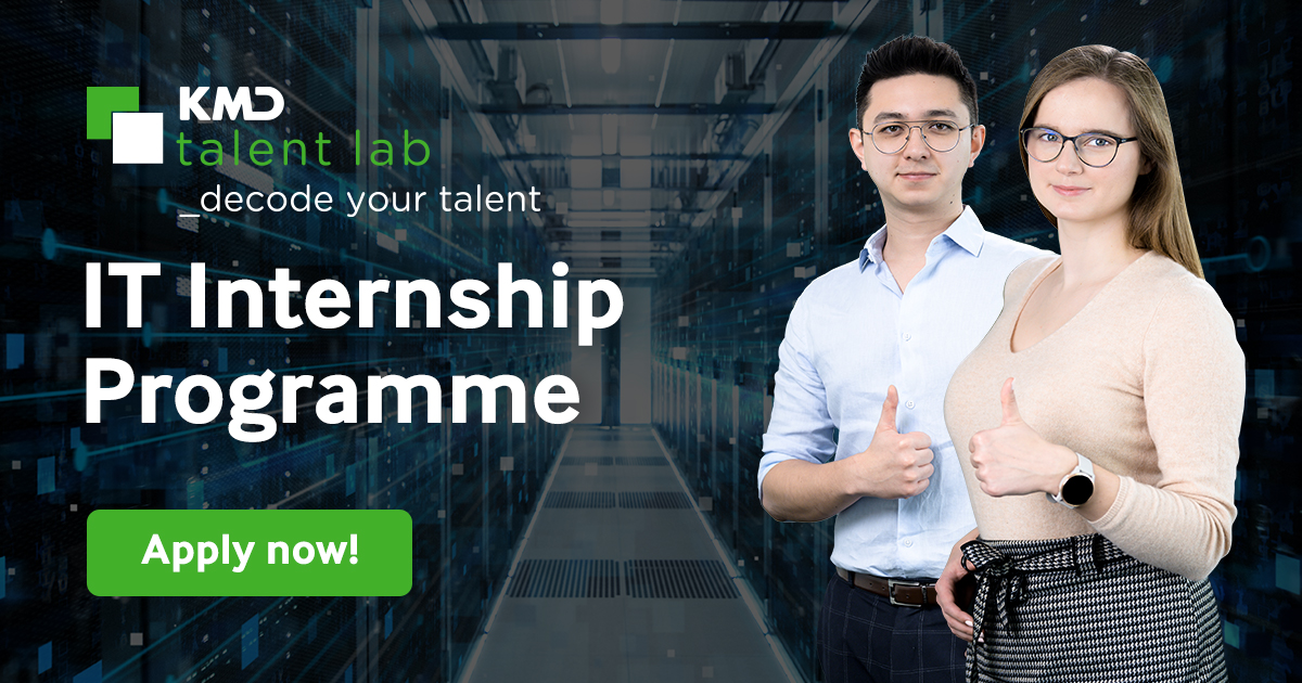 Our award-winning paid internship program kmdtalentlab.pl is a perfect place to start career with the biggest Danish IT company and best specialists as your colleagues. #GoodToBeInKMD #KMDit #DecodeYourTalent