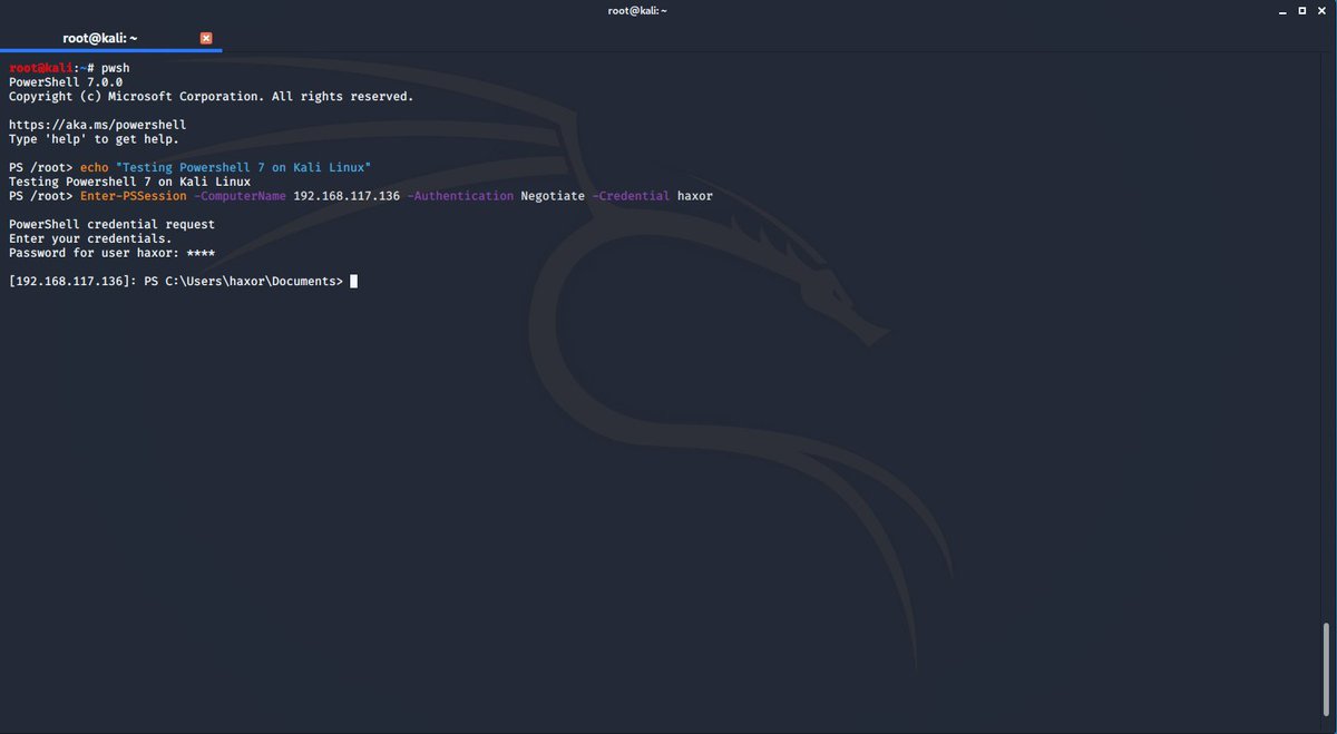 TJ_Null's tweet image. Powershell 7 was just released yesterday and I can confirm that it is working on @kalilinux fine. I cannot wait to test out the new features that they have added.
Congrats to the PowerShell team on this release! #pwsh #PowerShell7