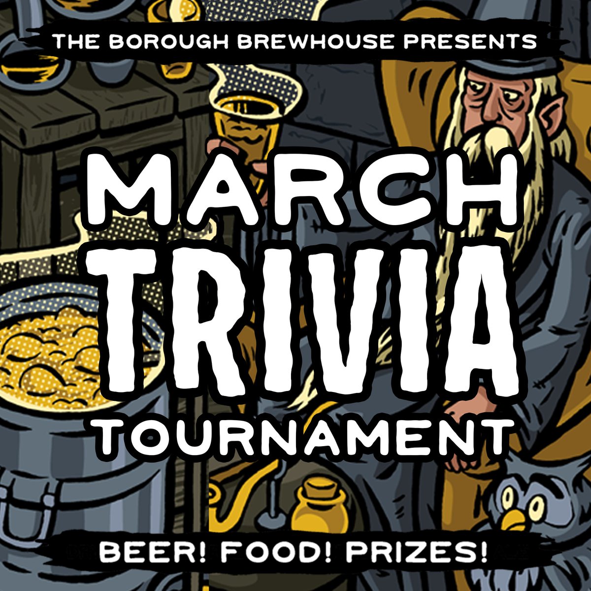 BoroughBrew's tweet image. March Trivia Tournament starts tonight! Rounds tonight are Sports Around the World, The Great Outdoors, 90’s Rom-Coms, and Non-Profits! 🍻

Weekly Prizes are in play, and return each Thursday the Team with the most accrued Points for Month will receive a $100 Gift Card!