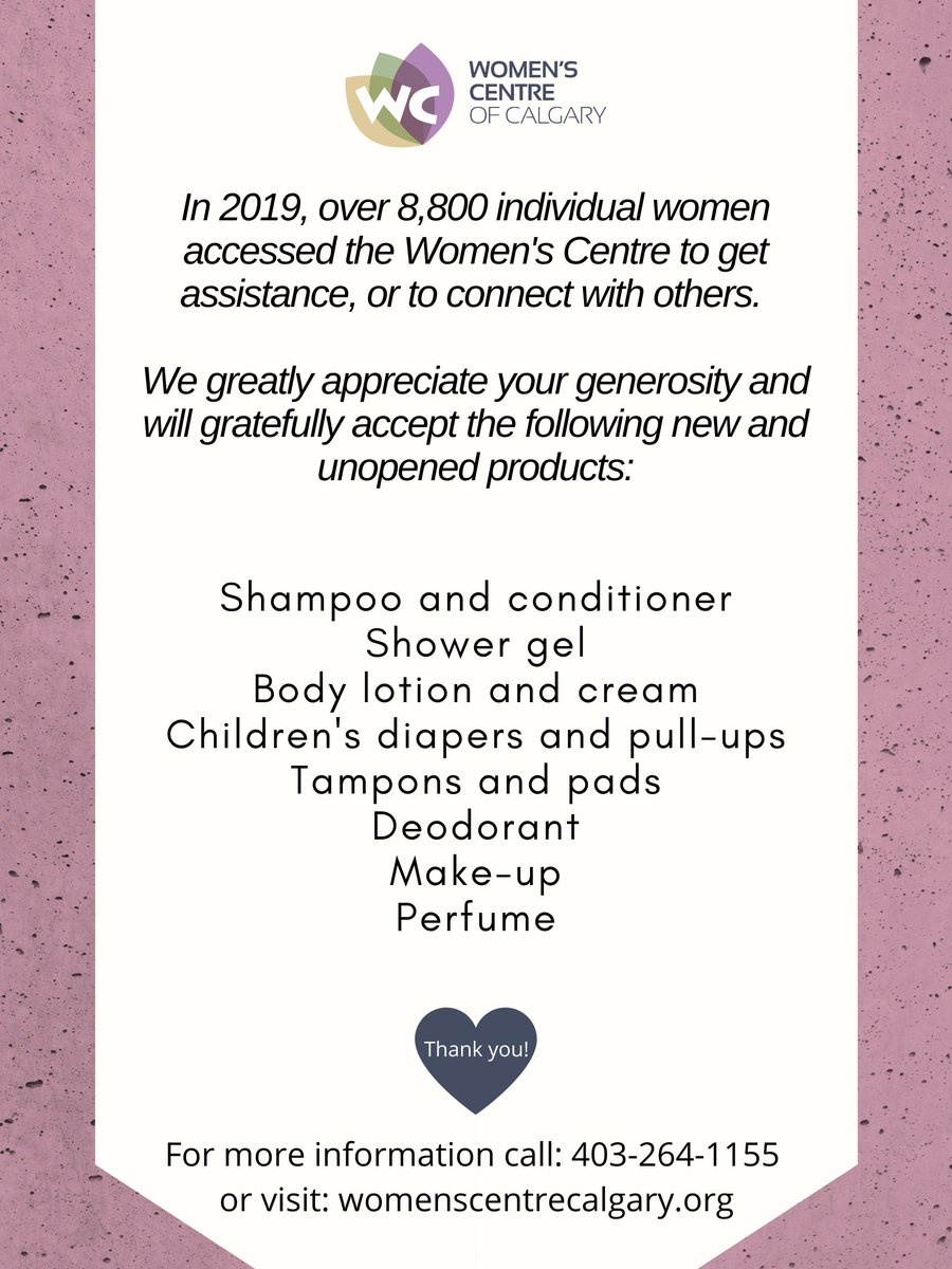 womenscentre's tweet photo. Our Personal Care program is made possible through donations from the community. As #InternationalWomensDay draws near, we're asking for your support. For info on in demand items &amp; how you can contribute please check out the list attached or visit: https://t.co/ebUpjkmi28 https://t.co/nbDZvqOwlL