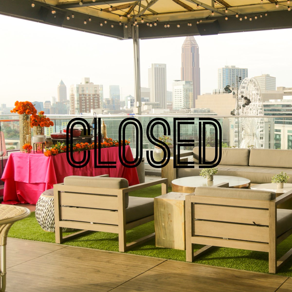 SkyLounge will be closed today, March 5th for a private event! See everyone on the roof tomorrow! ✨#skyloungeatl #theglennhotel #glennskitchenatl