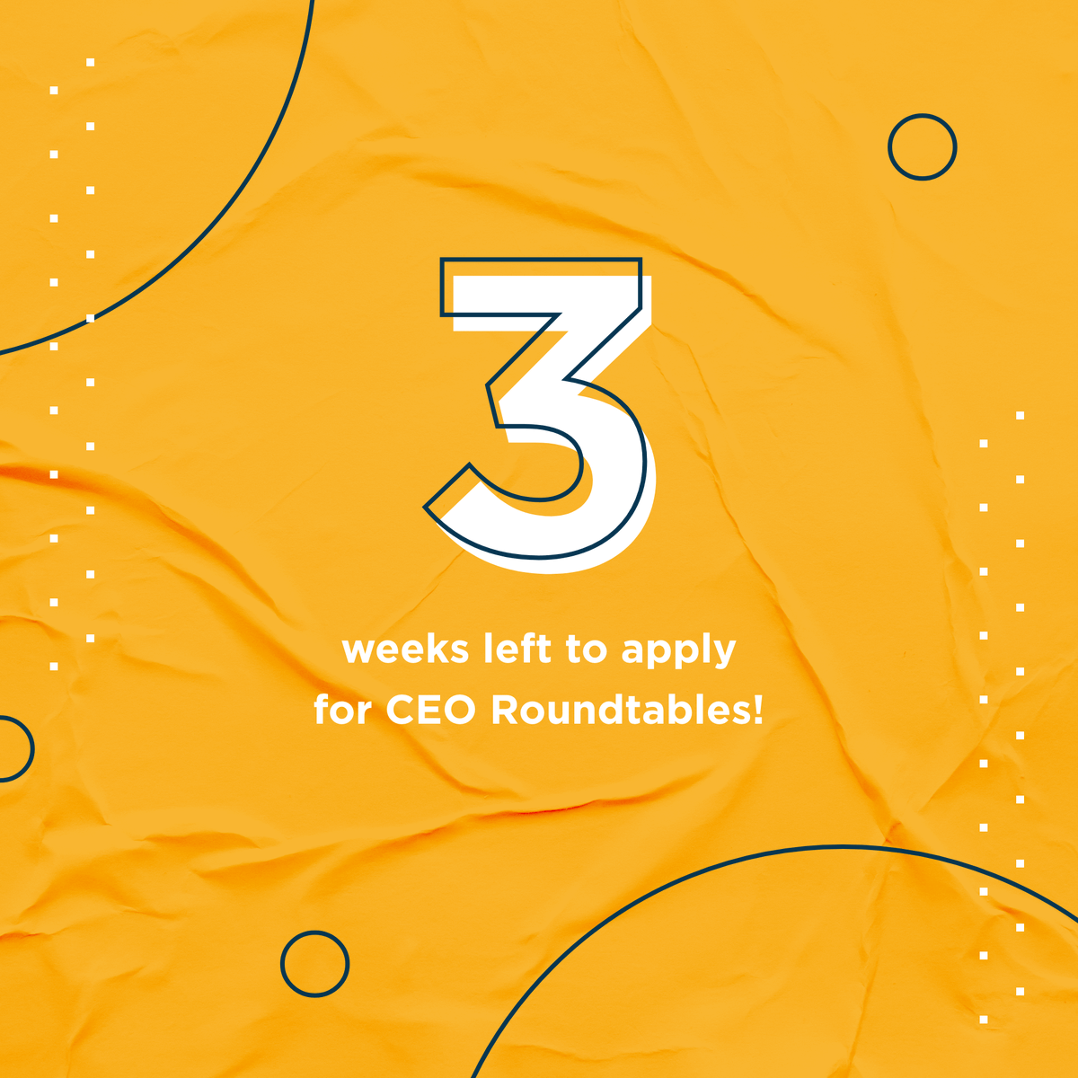 LEDSmBusiness's tweet photo. 3 WEEKS LEFT to apply for CEO Roundtables. Due to high demand and limited capacity, not all eligible applicants are accepted, early submission is encouraged. https://t.co/KAug4p0u1B https://t.co/kxE2kTaLe2