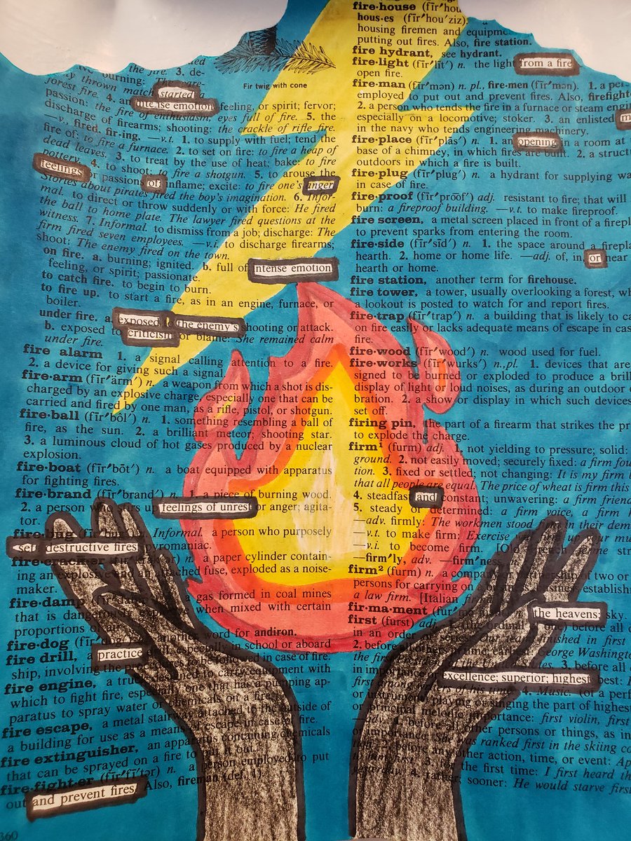 Prometheus myth ignites our imagination for blackout poetry. Great work Kate!