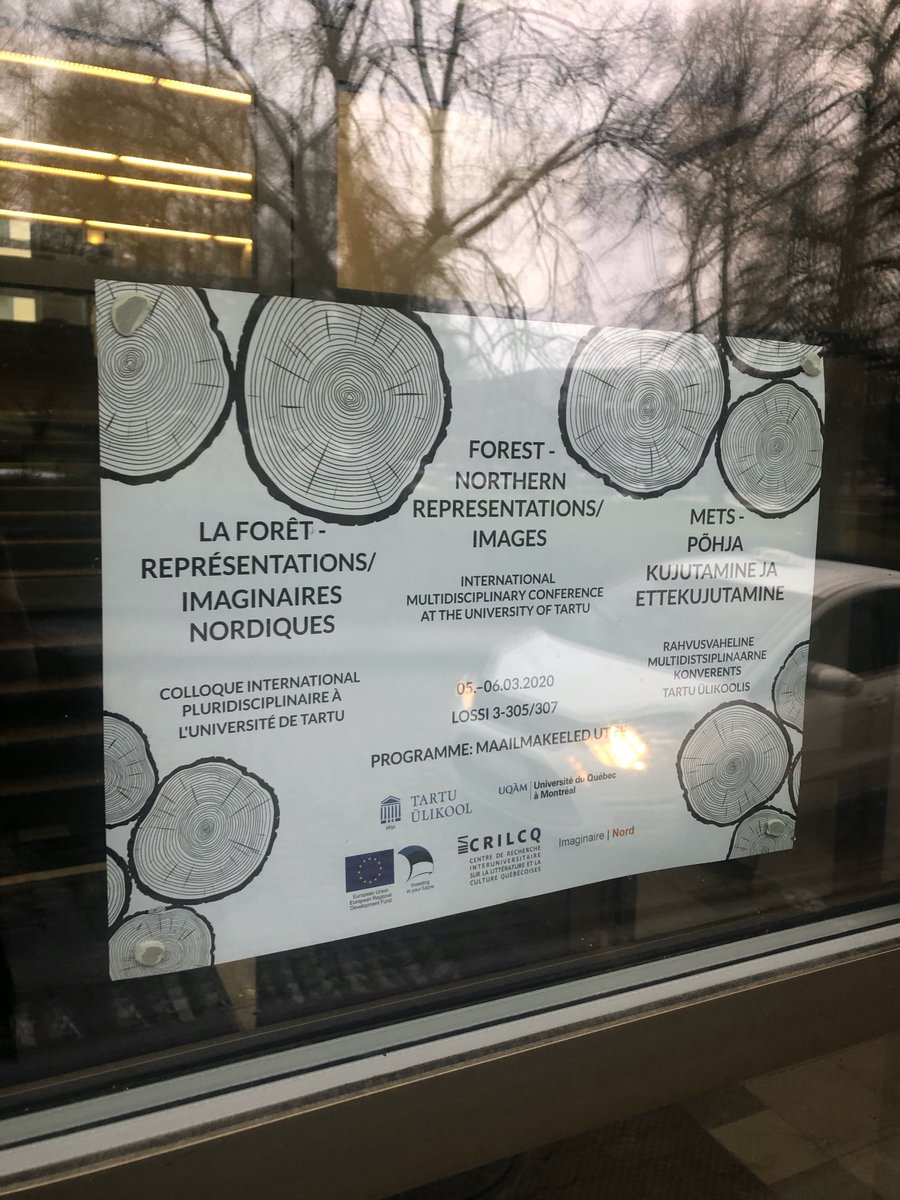 Aujourd'hui et demain, colloque <a href="/UQAM/">UQAM | Université du Québec à Montréal</a> <a href="/tartuulikool/">Tartu Ülikool</a> sur la #forêt nordique à Tartu en Estonie, organisé par <a href="/ImaginaireNord/">Imaginaire Nord</a> Daniel Chartier et Sara Bédard-Goulet, avec des participants de 10 pays. #CRILCQ #Nord #Estonie #Québec #Imaginaire