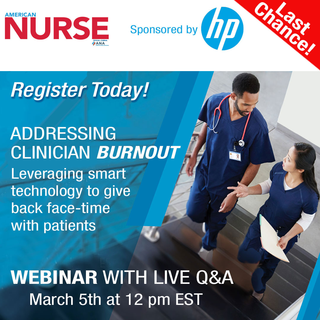 Reminder that today's webinar is at 12PM EST. Don't miss out - there is still time to register!: ht.ly/l8vV30qniRE 
#nursing #healthcare #clinicianburnout #HCM