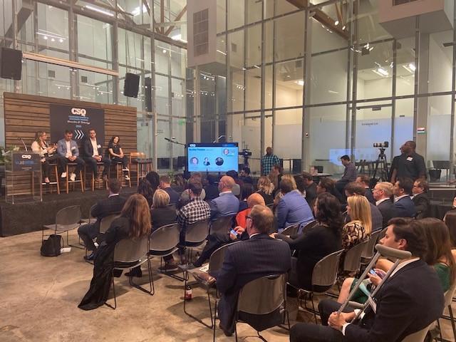 SavillsNA's tweet photo. Last week our very own @ShayBoltonCRE moderated a panel discussion featuring Lidia Yan (@nexttrucking), Patrick Morse (@HCodeMedia), and Josh Held (Chemistry Holdings Inc.) at @CSQMag's Founders Summit. Check out the photos! #WeAreSavills #Founders #CEO #csqvisionaries https://t.co/idhmYE0MbH