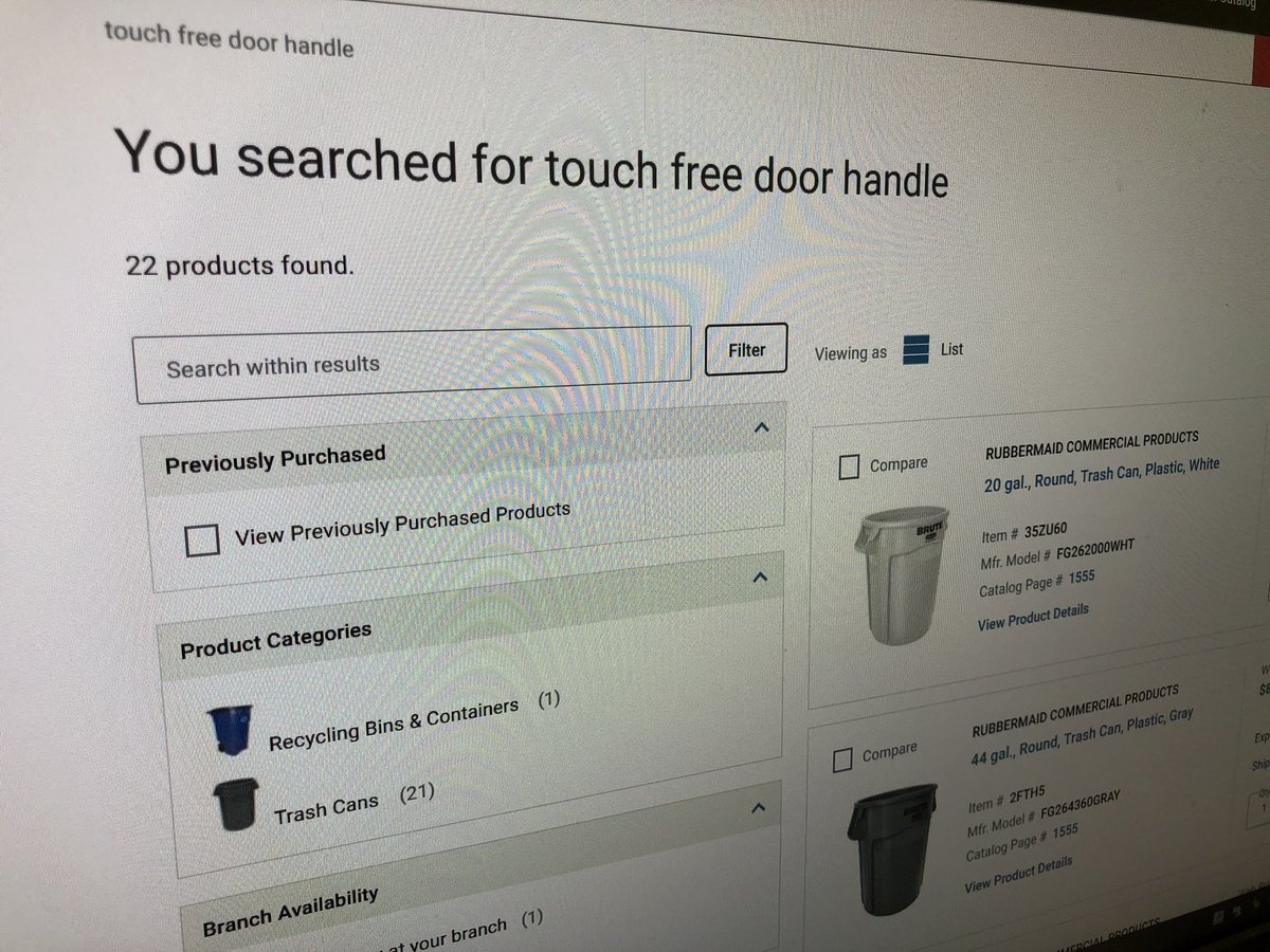 3_325thAirborne's tweet photo. When you search for door handles and the results are trash cans - Come on @grainger - searching for anything on your site anymore is a #pain #ShopSomeWhereElse #DontHaveTimeForThat maybe I could search #TrashCans and locate door handles @Airb0rne4325 @warner_bob @us_rich https://t.co/fg9X2EHlbX
