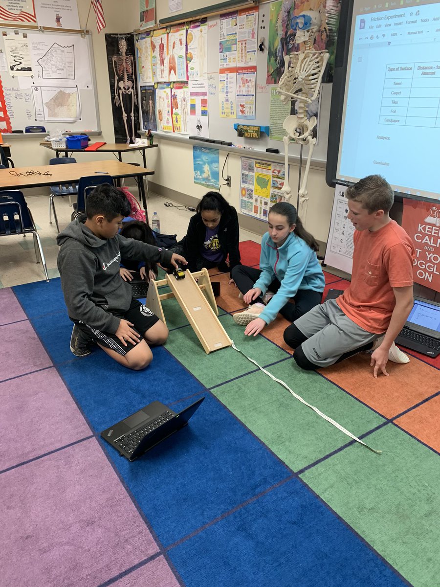 Holmes1Et's tweet photo. The force is with our 5th graders as they collect data and discover how friction effects motion and distance. @FairviewES_NC @MeltonsMagic @KellySThomas @AGHoulihan @judydteach4 @UCPS_MonroeNC https://t.co/Ru3OJm7PpU