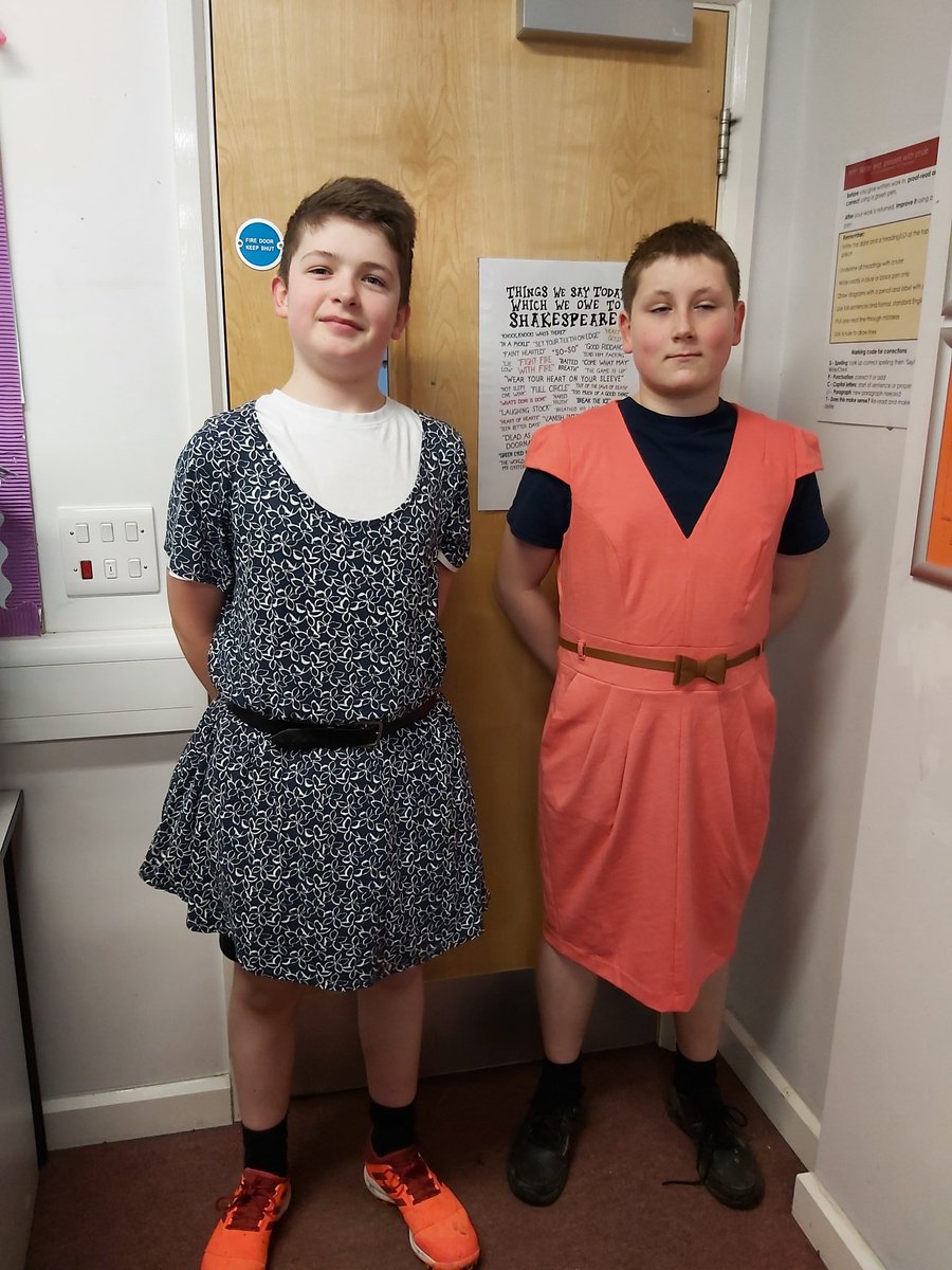 The boys in their dresses! <a href="/SexeysSchool/">Sexey's School</a> #WorldBookDay