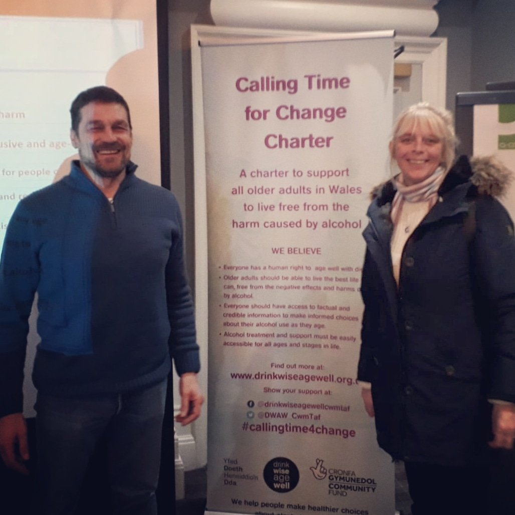 RecoveryCymru's tweet photo. Recovery's Favourite #LoveStory Tim&Claire at the #DrinkWiseAgeWell #over50 event in #Cardiff this week. #RecoveryIsReal #LoveInRecovery https://t.co/ZACKxvdNAA