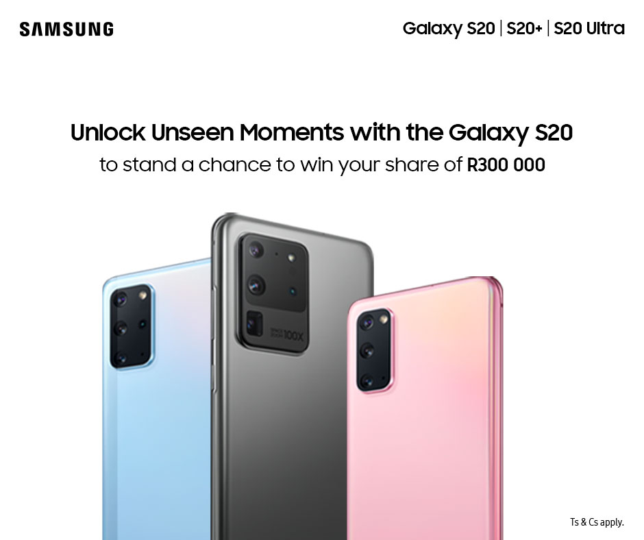 947's tweet photo. Photography has a new chapter.

The @SamsungMobileSA #GalaxyS20 takes you places no mobile has been. 
Unlock your share of R300,000. 

Lock your dial on 947, Monday to Friday, from 6am to 7pm. 
Check out the full Ts and Cs >> https://t.co/1F2co4OH2x #S20Unlocked #947Joburg https://t.co/RYLgG598rl